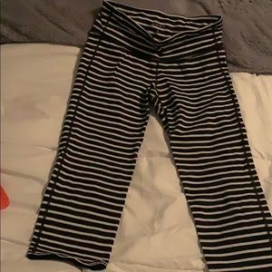 Black and white striped capris Athleta leggings
